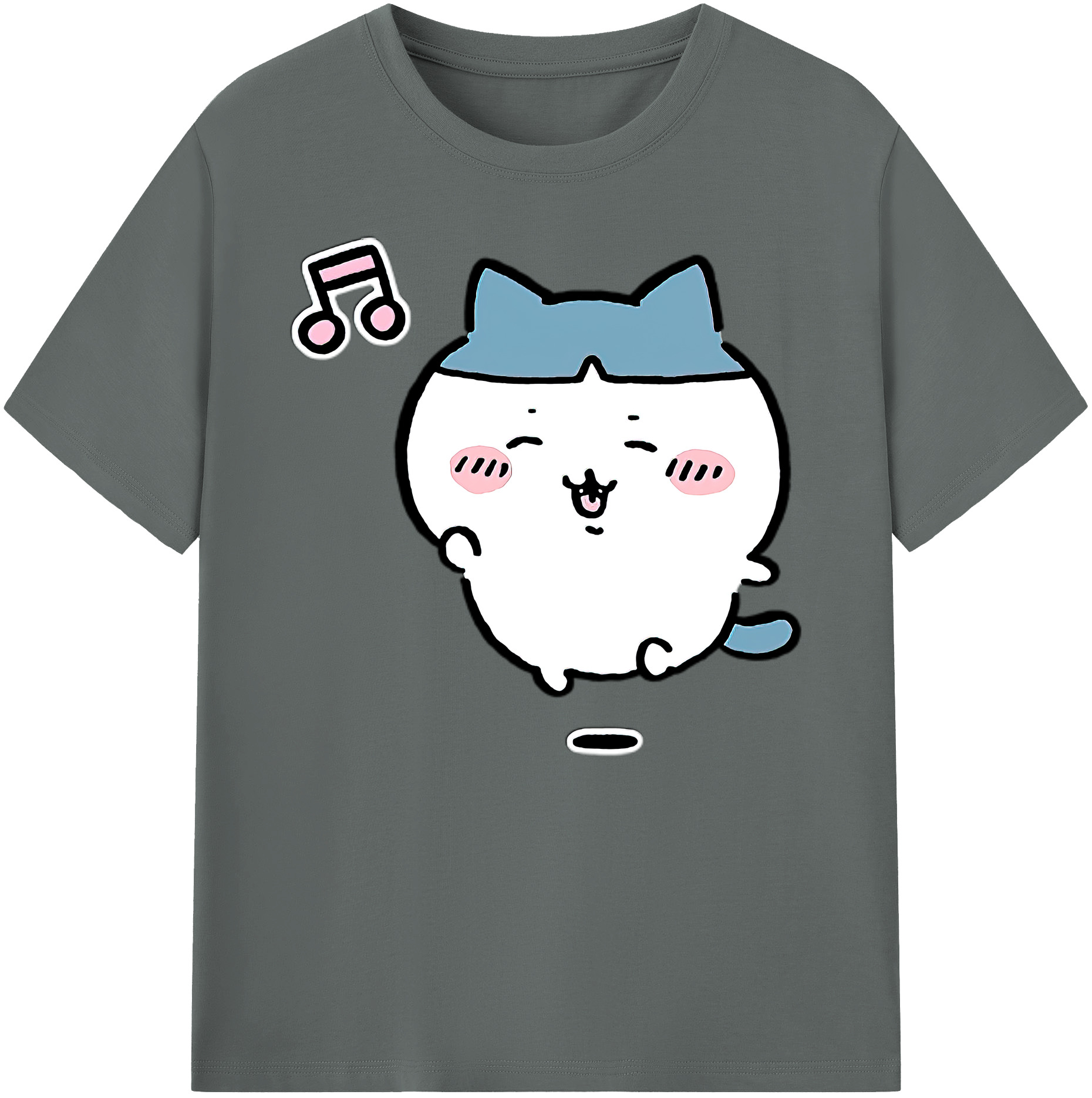 （画像用） ちいかわ ハチワレ Chii-kawa hachiware 綿100％ メンズ半袖Tシャツ｜肌触りやわらか＆通気性